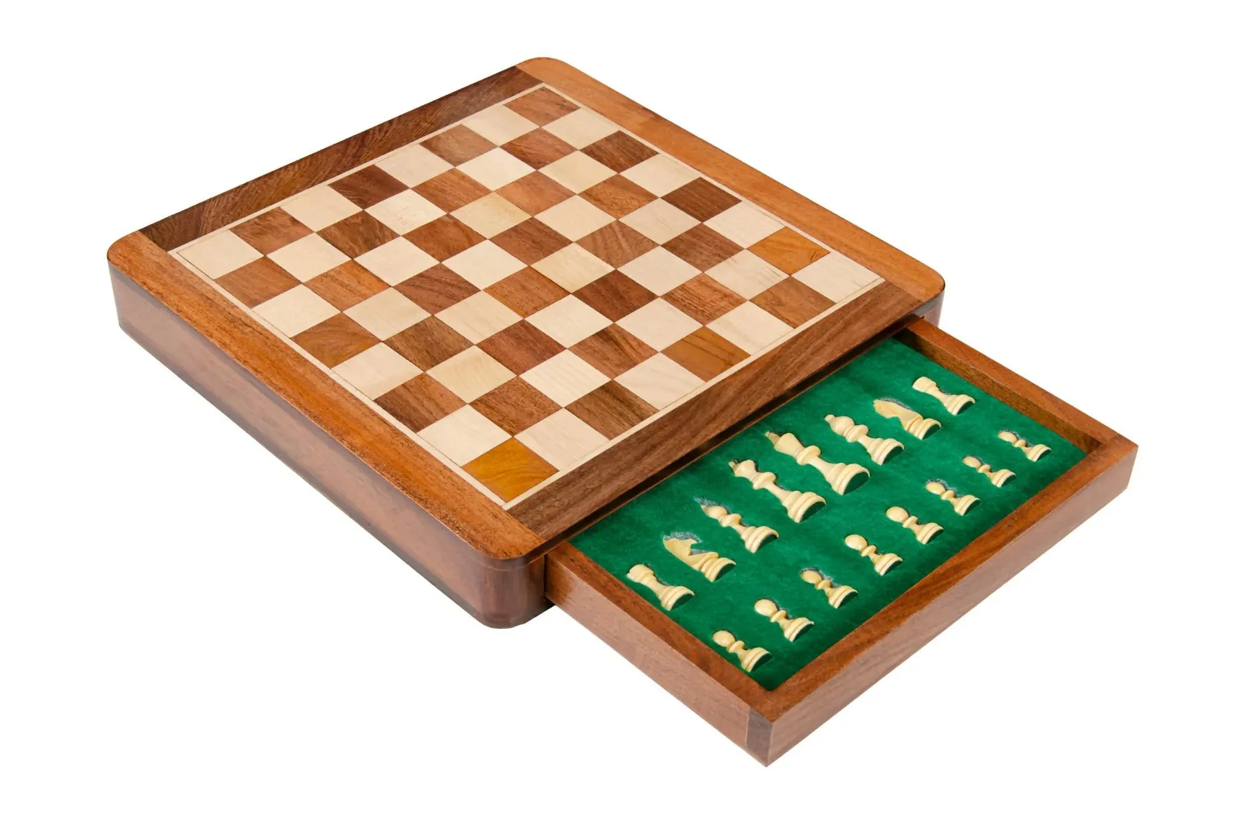 WOODEN MAGNETIC Travel Chess Set - 12" Square - Image 3