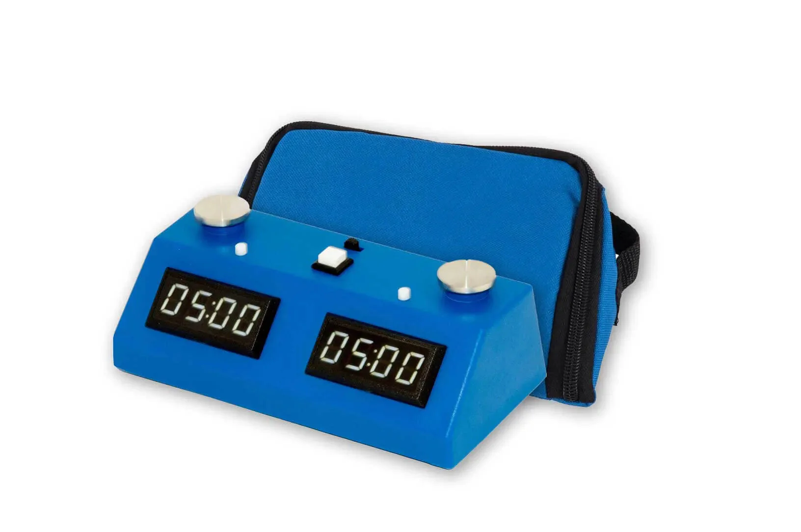 ZMart Fun II Digital Chess Clock - BLUE/WHITE with Wedge Bag